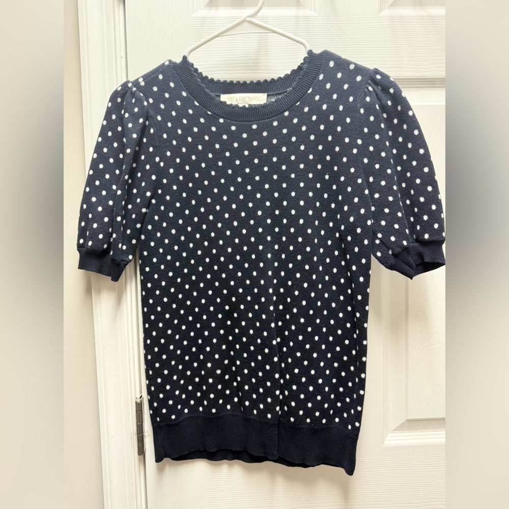 Loft polka dot sweater shirt